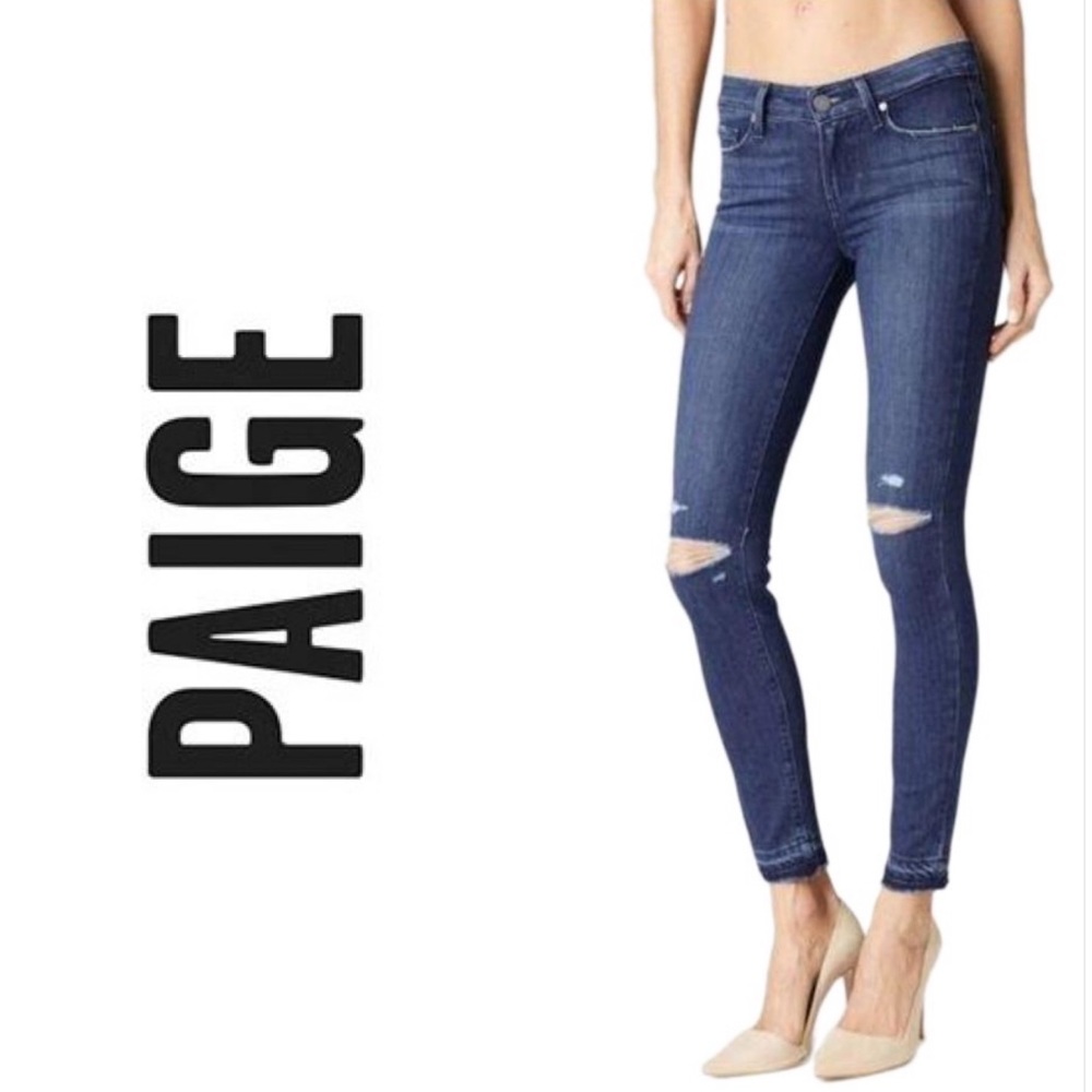 💙NWT LUXE PAIGE VERDUGO LANI DECONSTRUCTED FITTED JEANS💙